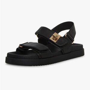 Steve Madden Mona Black Leather Sandals